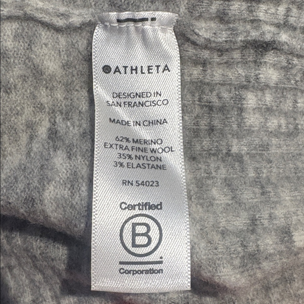 Athleta Merino Wool Sweater Gray Piped Mock Neck Soft Knit XXS - Picture 8 of 8